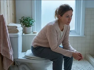 A person at a table with a warm drink, looking forward with a calm, open expression, representing the themes of "Birth Trauma Statistics: Prevalence, Rates, and Key Facts (2026)".