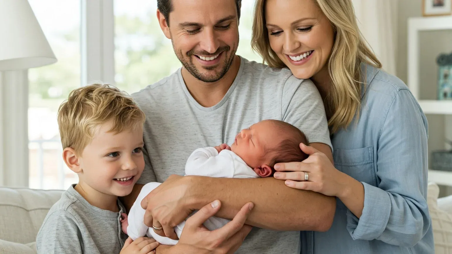 Hero image for new-sibling-happy-family-adjust-thrive