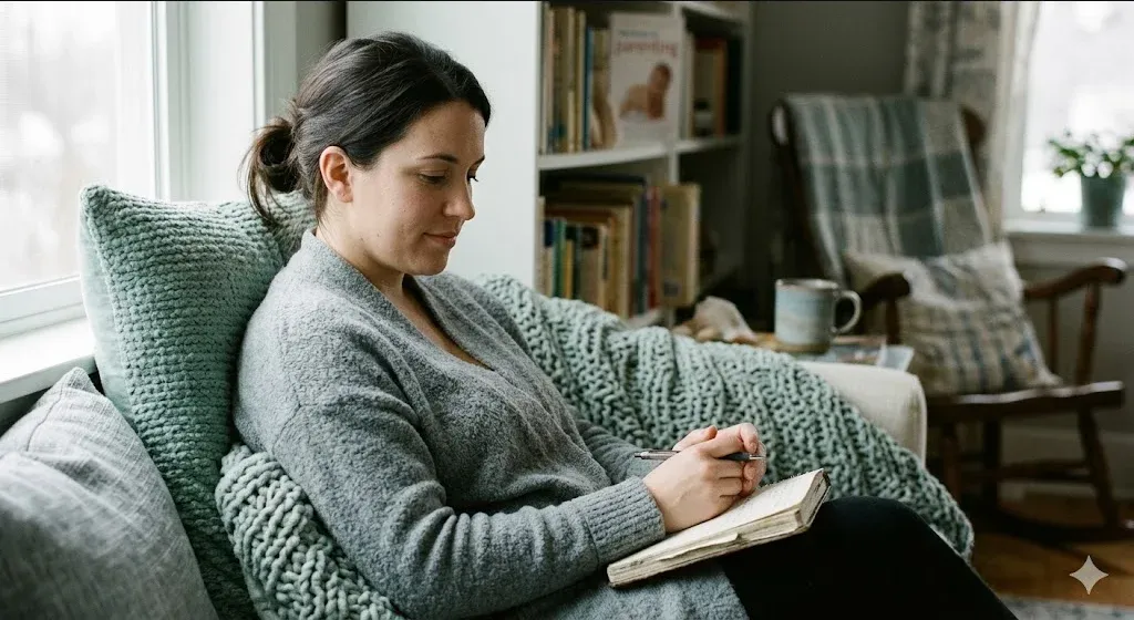 A figure near a window in a quiet domestic interior, unhurried and still, representing the themes of "Measuring Treatment Response in Perinatal IOP and PHP: Instruments, Benchmarks, and Step-Down Criteria".