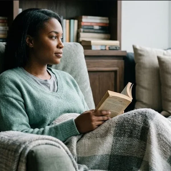 A figure near a window in a quiet domestic interior, unhurried and still, representing the themes of "Perinatal Mental Health Disparities: A Community Guide".