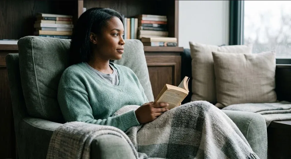 A figure near a window in a quiet domestic interior, unhurried and still, representing the themes of "Perinatal Mental Health Disparities: A Community Guide".