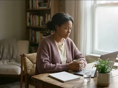 A parent on a couch, infant nestled on their chest, both still and quiet, representing the themes of "What to Know About Postpartum Hair Loss and Nutrition".