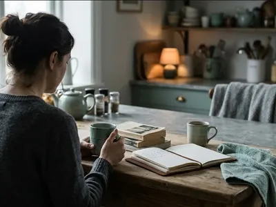 A quiet room with two chairs facing each other, afternoon light, minimal and serene, representing the themes of "Starting Birth Trauma Therapy: What to Expect".