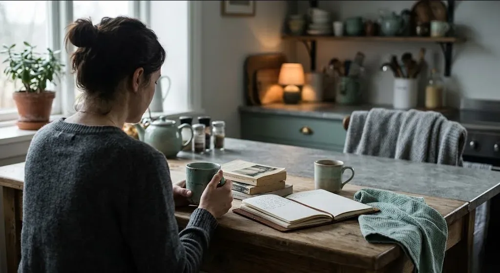 A quiet room with two chairs facing each other, afternoon light, minimal and serene, representing the themes of "Starting Birth Trauma Therapy: What to Expect".